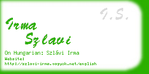irma szlavi business card